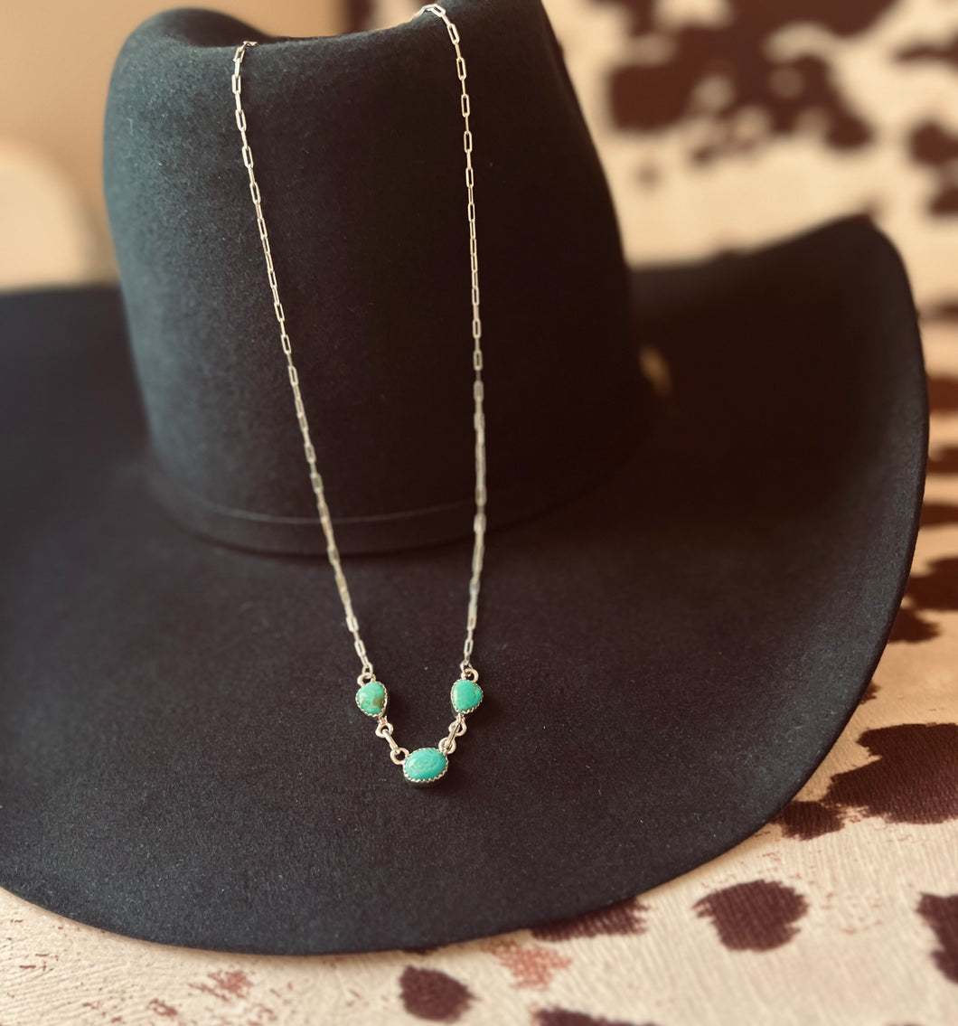 Tres Turquoise Stone Necklace