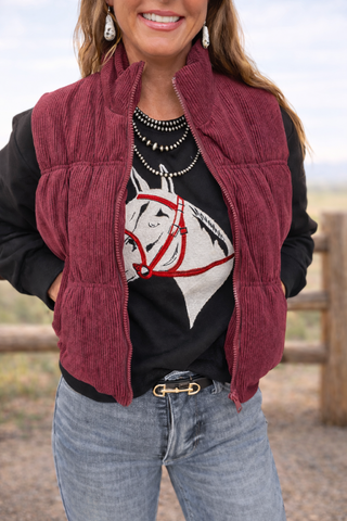 The Laredo Vest {Burgundy}