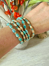 Kelsie Bracelet Set {Turquoise & Gold}