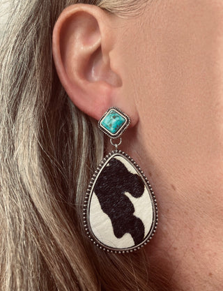 Cat Daddy Cowhide Earrings