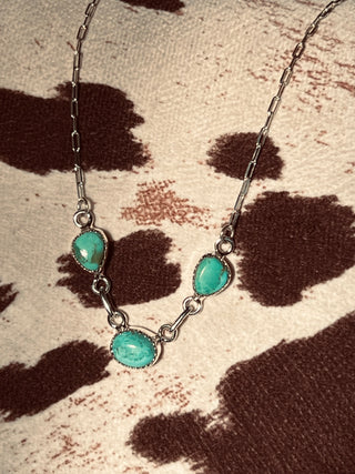 Tres Turquoise Stone Necklace