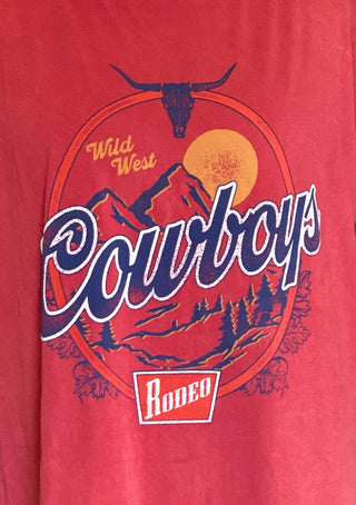 Wild West Cowboys Rodeo Tee Shirt Dress {Red}