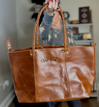 The Snaffle Bit Leather Tote Handbag