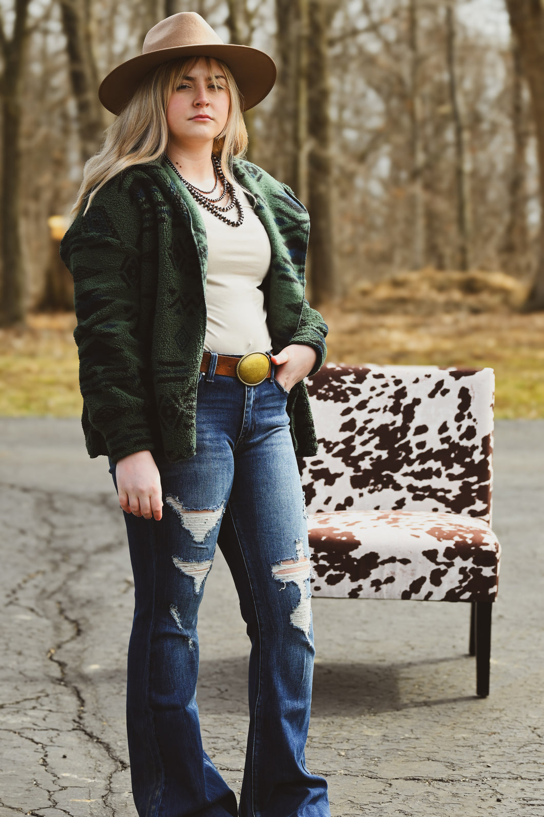 The Jackson Hooded Fleece Jacket {Hunter Green}