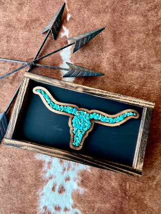 Longhorn Stone Decor (Black)