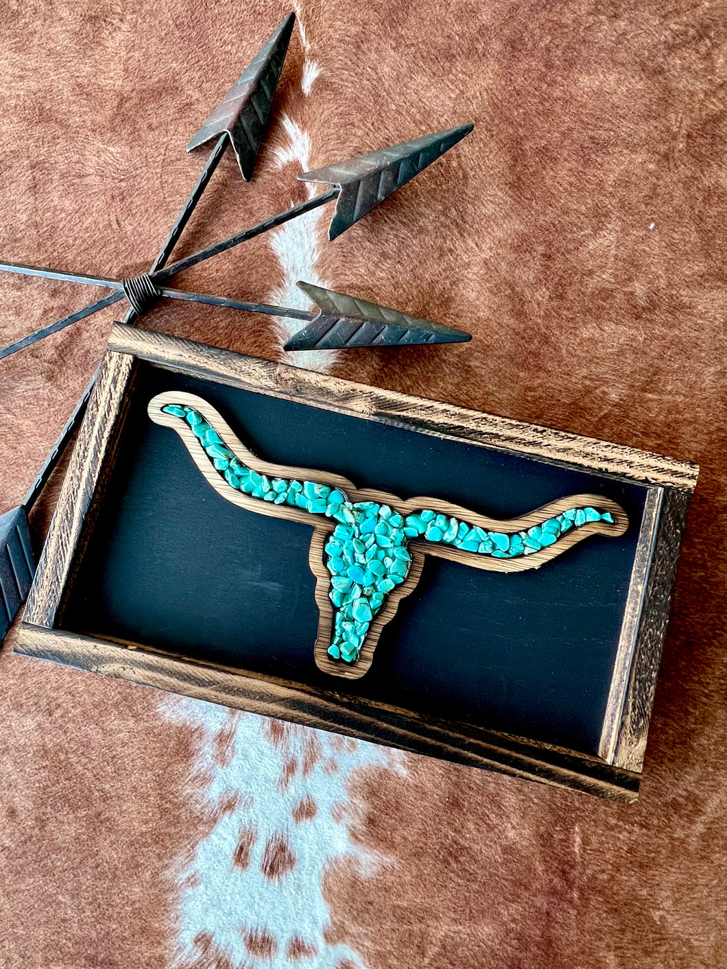 Longhorn Stone Decor (Black)