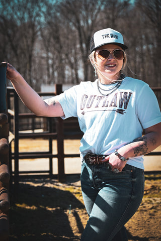 Outlaw Arrow Tee {White}