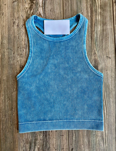 Ribbed Crop Tank {Denim}