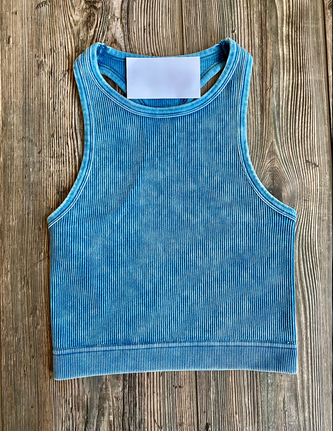 Ribbed Crop Tank {Denim}