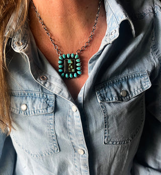 The Turquoise Tides Cluster Necklace by Travis J.