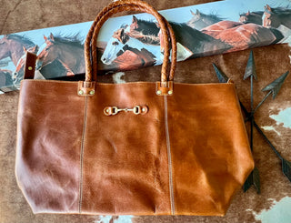 The Snaffle Bit Leather Tote Handbag