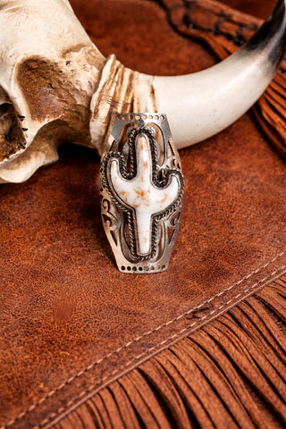 White Cactus Ring