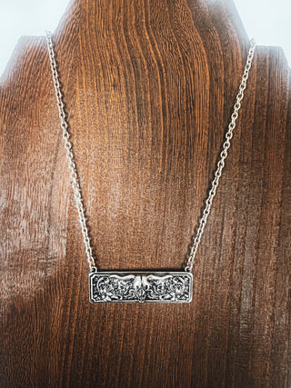 Bull Skull Bar Necklace