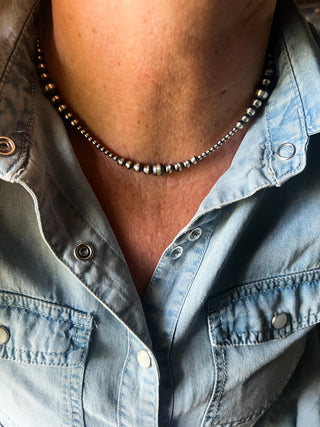 The Stone Pearl Necklace (14”)