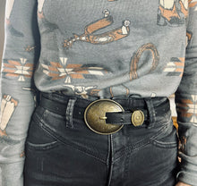 The Oakley Black Western Belt {Gold Buckle}