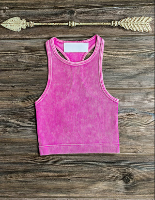 Ribbed Crop Tank {Hot Pink}