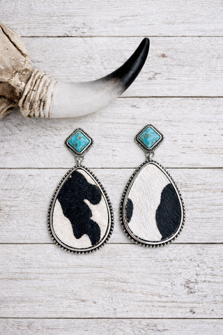 Cat Daddy Cowhide Earrings