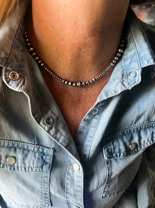 The Stone Pearl Necklace (14”)