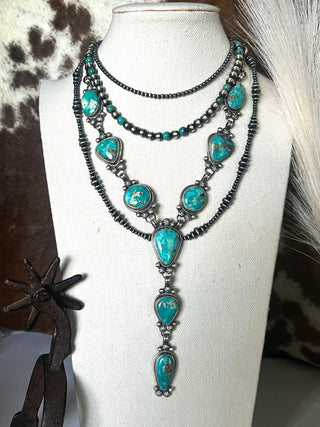 The Fox Stone Lariat Necklace Set by Sheila Tso