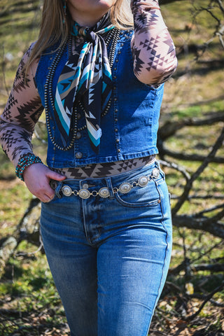 Pecos Queen Denim Concho Vest