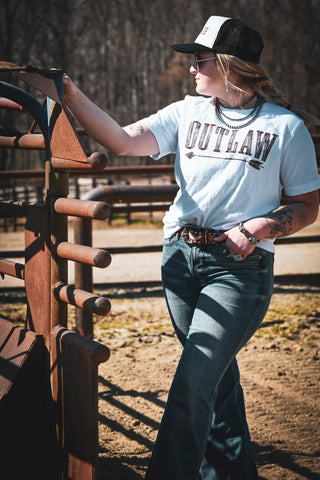 Outlaw Arrow Tee {White}