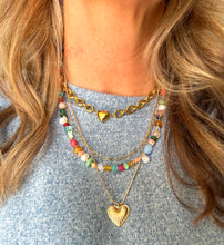 Layered Beaded Heart Necklace
