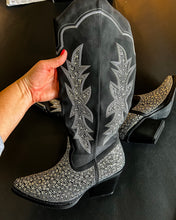 Black Rhinestone Cowboy Boots