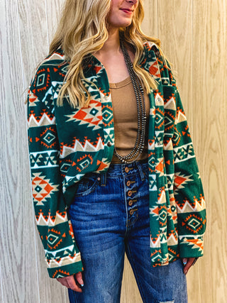 The Reyzin Aztec Jacket {Hunter Green}