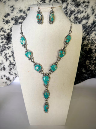 The Fox Stone Lariat Necklace Set by Sheila Tso