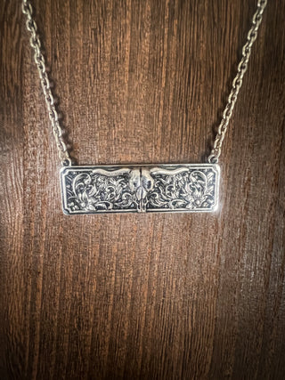 Bull Skull Bar Necklace
