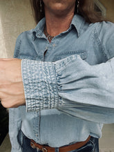 Pearland Denim Pearl Snap Top