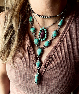 The Fox Stone Lariat Necklace Set by Sheila Tso