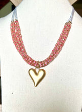 Sutton Pendant Beaded Layered Necklace {Pink}