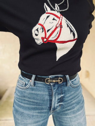 D-Ring Buckle Belt {Black and Brown}