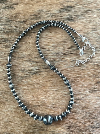 The Silver Crossroads Pearl Necklace (16”)