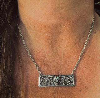 Bull Skull Bar Necklace