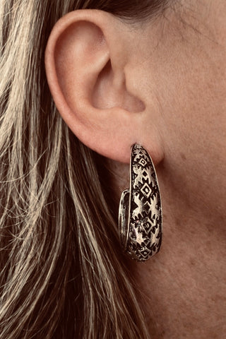 Aztec Hoop Earrings