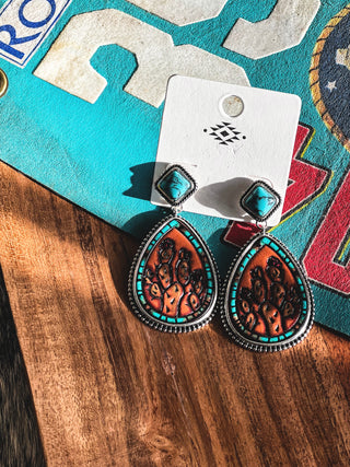 Leather Cactus Earrings