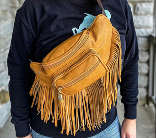 Western Fringe Bum Bag {Tan, Yellow, Coffee}