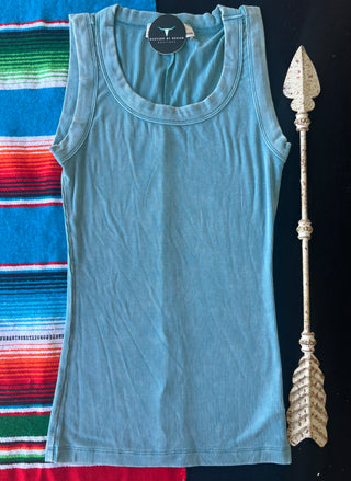 Everyday Ribbed Tank {Dusty Teal}