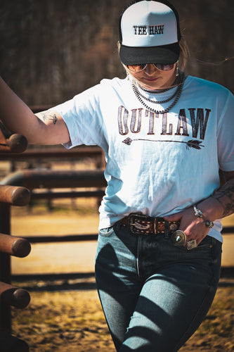 Outlaw Arrow Tee {White}