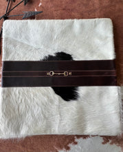 Snaffle Bit Cowhide Leather Pillow Cover #3