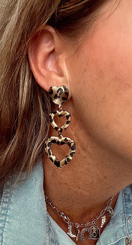 Leopard Heart Earrings