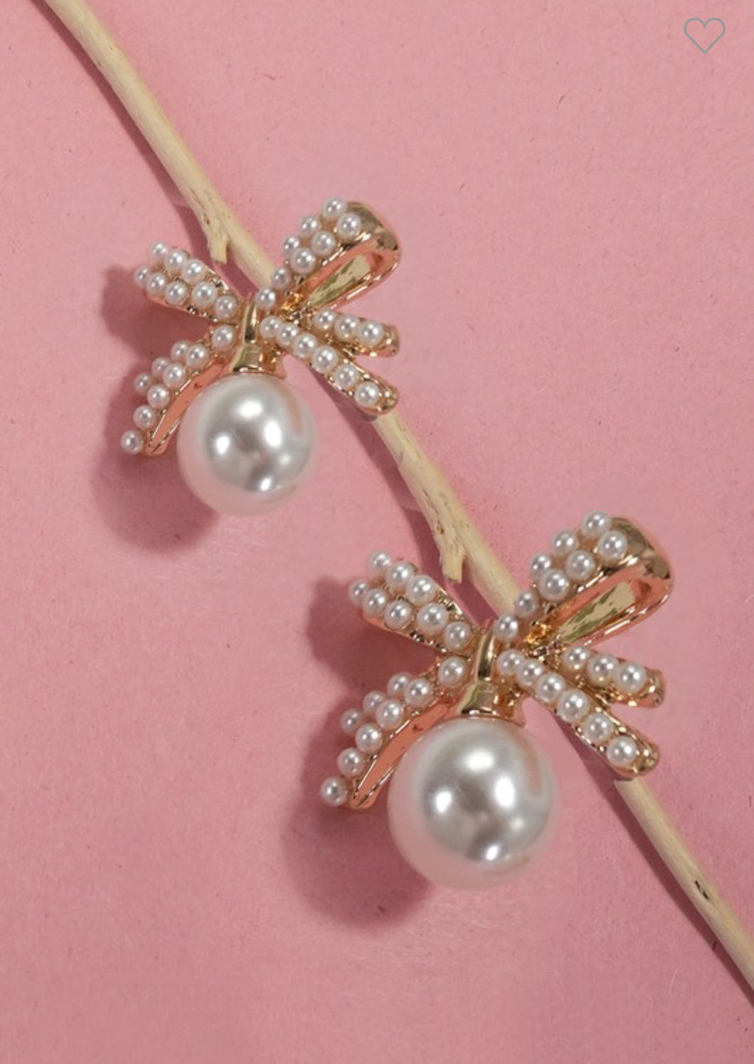 Pearl Bow Stud Earrings