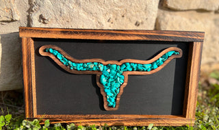 Longhorn Stone Decor (Black)