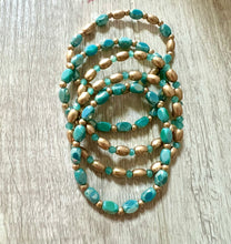 Kelsie Bracelet Set {Turquoise & Gold}