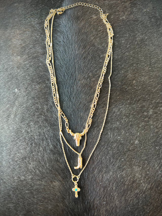 Western Layered Charm Necklace