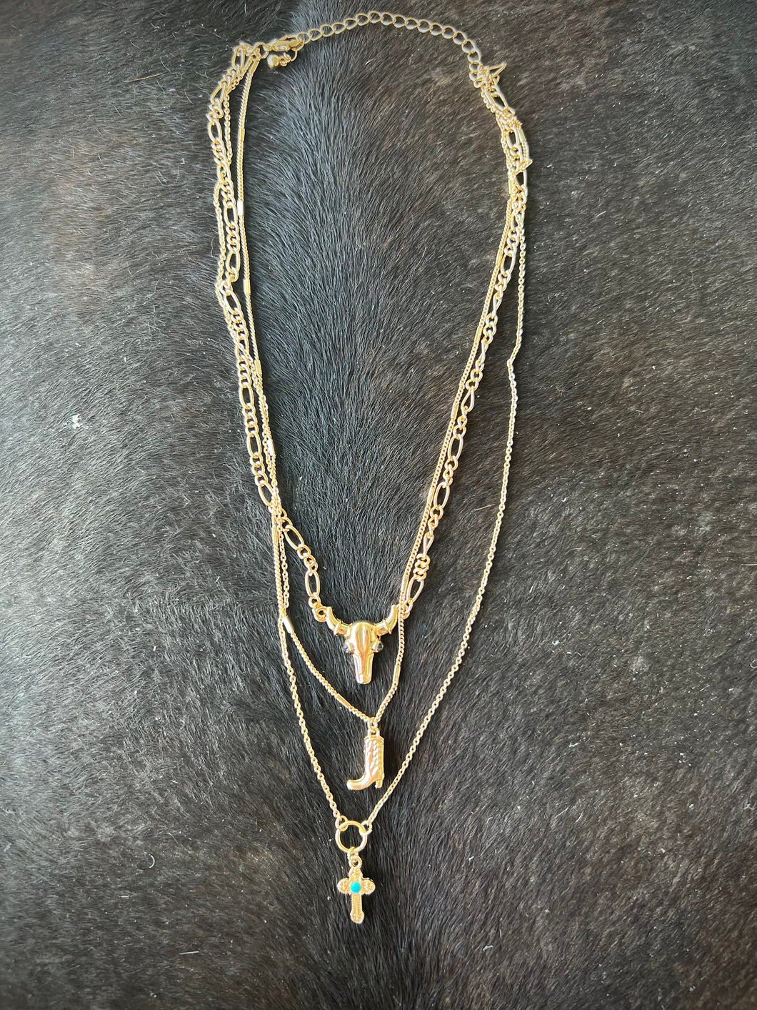 Western Layered Charm Necklace
