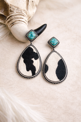 Cat Daddy Cowhide Earrings