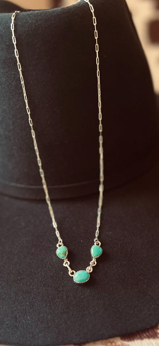 Tres Turquoise Stone Necklace